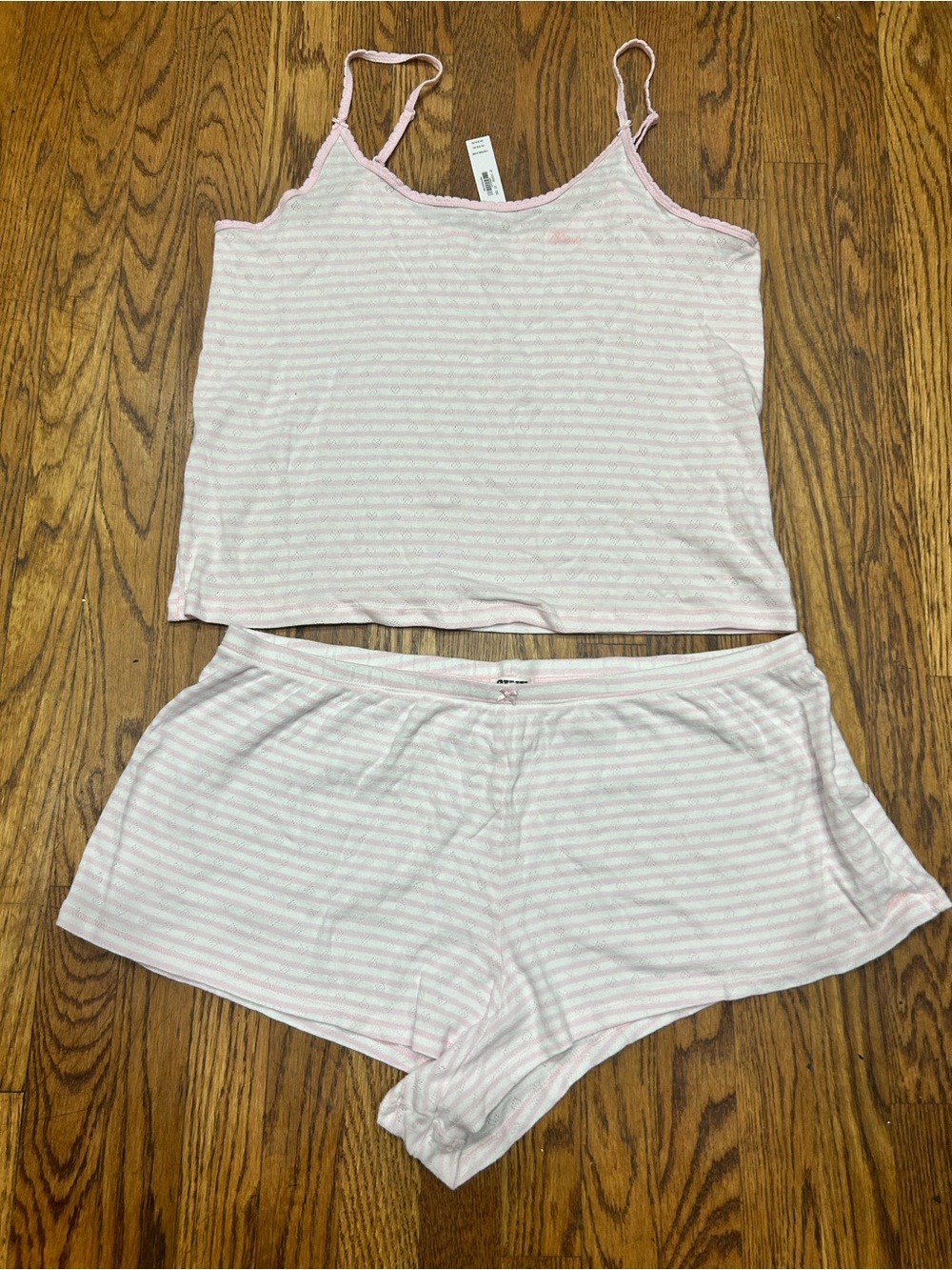 Victoria’s Secret PINK Pajama Set XXL Pink Stripe Cami & Shorts - Picture 3 of 5